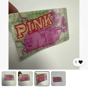 PINK Victoria's Secret Card Holder with Pink and Green Design